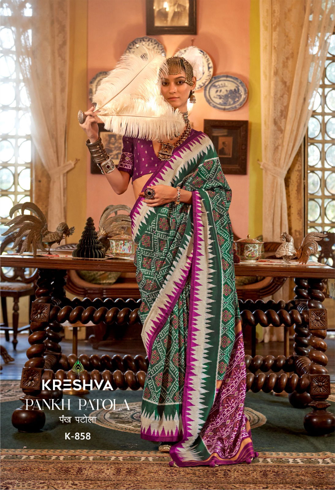 Pankh patola By Kreshva P V Silk Traditional Wear Saree Exporters In India